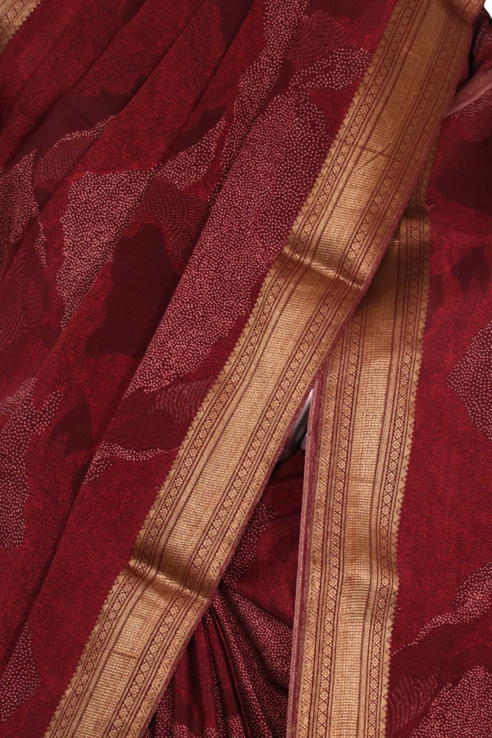 Pure Floral Zari Crepe Silk Saree AL206063